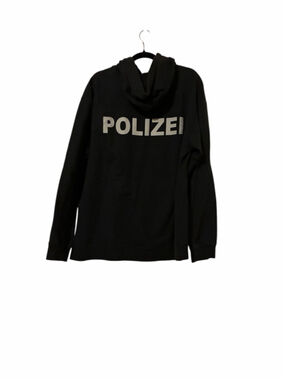 Men's Black Polizei Hoodie XXL